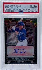 PSA 10 Bobby Witt Jr. 2021 Panini Obsidian Red Etch Rookie Auto /25 POP 1!