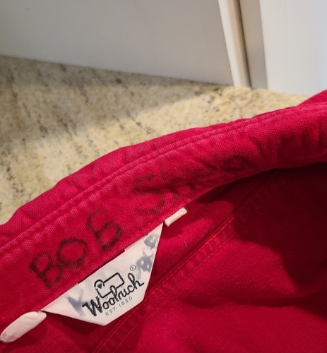 Vintage Woolrich 1571 Size M Chamois Cotton Flannel Shirt RED Heavy Warm - Picture 8 of 15