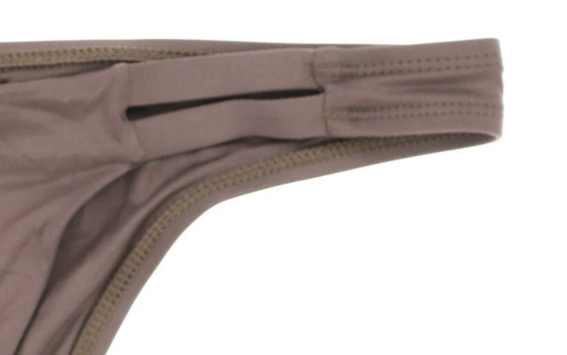 Pantalones de bikini hipster con correas laterales marrones Vitamin A para mujer talla L Foto 3 de 3