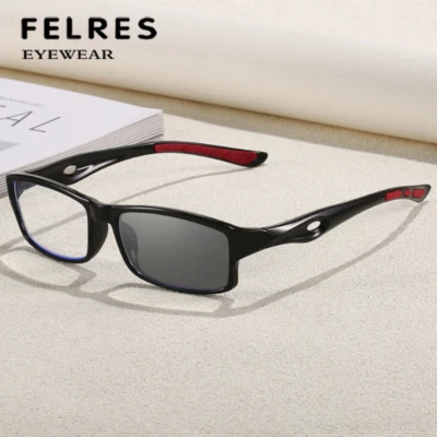 FELRES Photochrom Lesebrille Für Herren Damen Vollgestell Lesebrille Sonnenbrille
