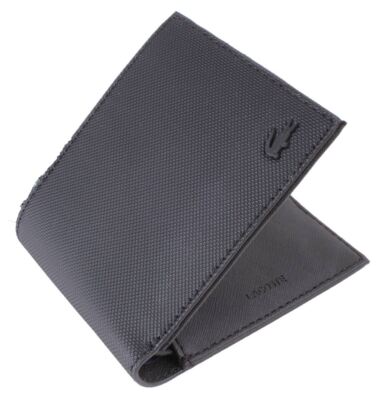 Lacoste Mens Classic Small Folding Wallet Black Australia