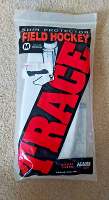 ''Trace'' Field Hockey Shin Protector by Adams Model 14000 White 1 Pair Medium