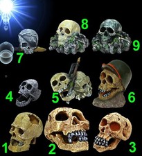 TOP Aquarium Deko 🍀 TOTENKOPF VERSCHIEDENE🍀 Dekoration Terrarium Skelett Höhle