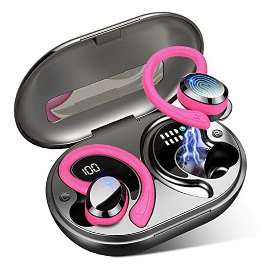 Wireless Earbuds Bluetooth Headphone Sport, Bluetooth 5.3 800 mAh reddish black-image