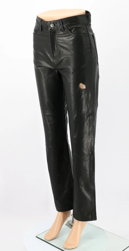 ENVELOPE 1976 CITY PANT WOMENS 100% LEATHER TROUSERS 34 BLACK RRP £665 AD