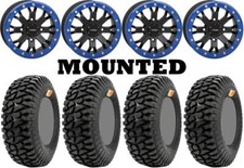 Kit 4 GMZ Ivan IRONMAN Stewart 32x9.5-14 on SB-4 Beadlock Matte Black Blue CAN