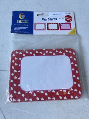 PACK OF 36 DESIGNER CUT-OUTS:  HEARTS - NEW