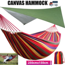 2 Person Double Camping Hammock Chair Bed Hanging Swing Sleeping Garden Outdoor 