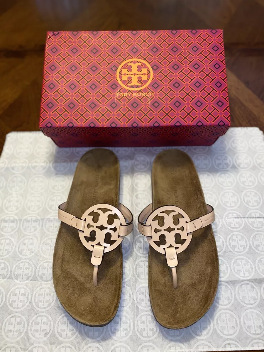 NIB Tory Burch Miller Cloud Sandal Bright Peach Natural Size 11 eBay
