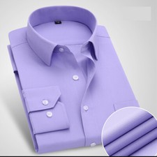 New Men's Dress Shirts Long Sleeves Formal Business Work Solid Casual Shirts Top