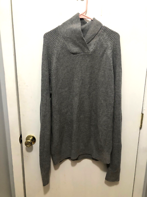 NWT Gap Shawl Collar Rib Textured Sweater Mens SZ Large Gray MSRP $70 NEW