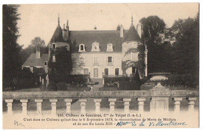Old postcard 37 - Veigne (Indre et Loire) - 101. Château de COUZIERES - A. B. 