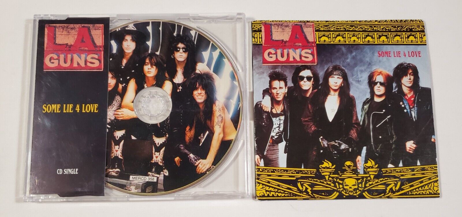 L.A. Guns: 2 CD Single Lot, Some Lie 4 Love 1991 Promo Sleeve & EU Import  L1