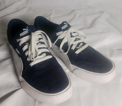 Mens PUMA C-SKATE 374901 03 Blue/White Shoes Size 8 Lightly Worn