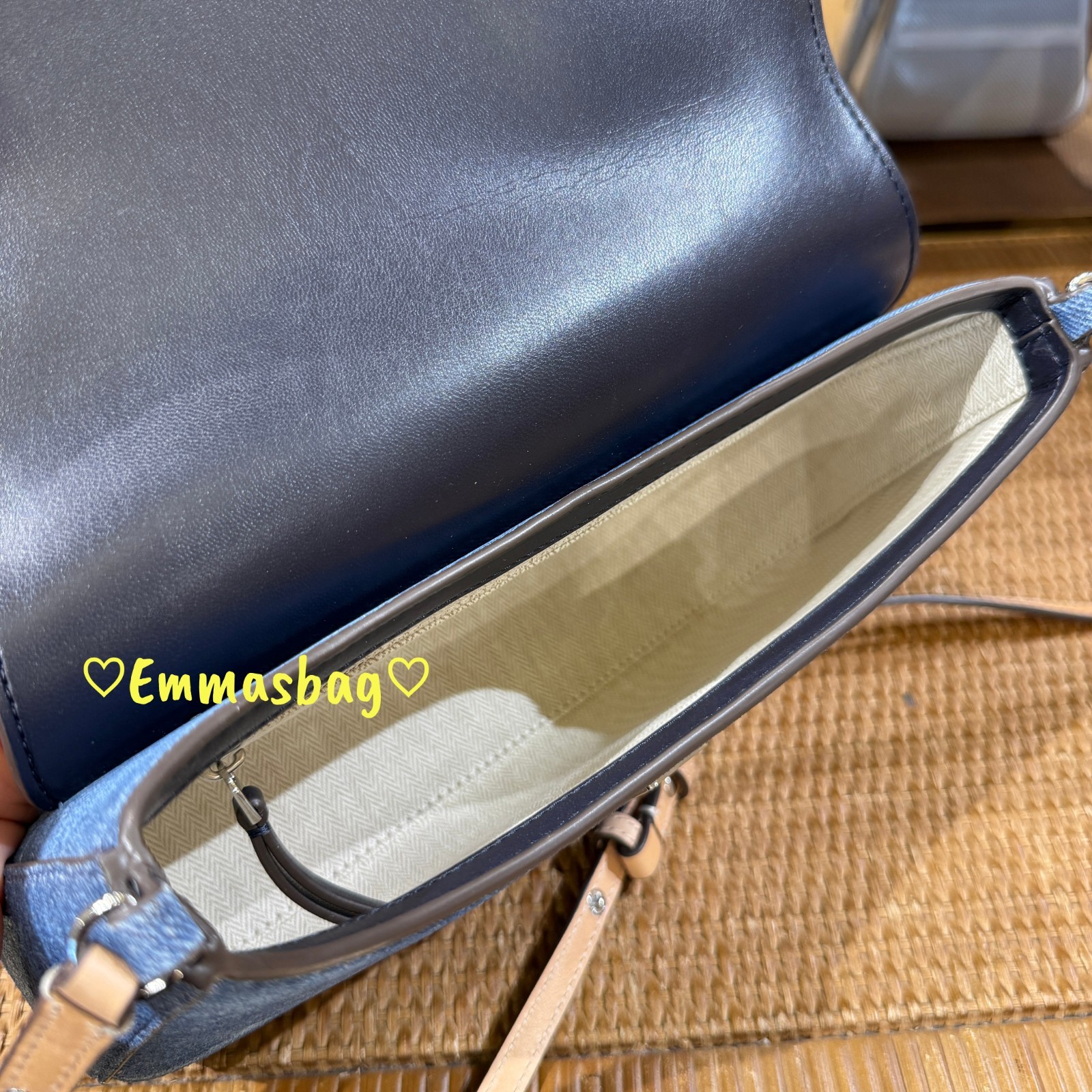 Tory Burch Emerson Denim Convertible Shoulder Bag 175797 Dark Denim $625 thumbnail 4