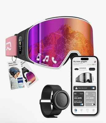 Ski Warrior Smart Wireless Intercom Audio Ski Goggles G01 w/Zeiss Lens Open Box