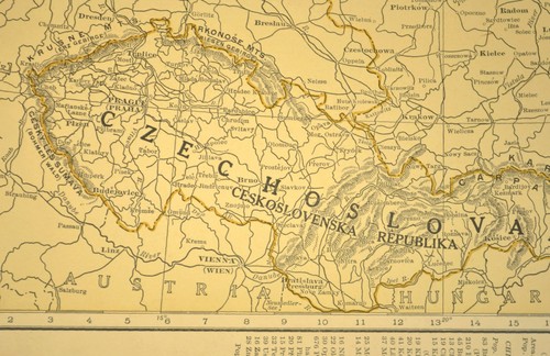 Antique Map of POLAND Map of Czechoslovakia Wall Art Warsaw Post World War I - Photo 9/9