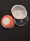 2 Vintage Pyrex Glass Pink Flamingo 2 Quart Casserole Dishes w/Lid 3 Pieces MCM