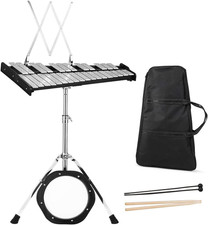 Glockenspiel Kit 30 Note, Music Stand, 8" Practice Pad,Mallets, Drumsticks, Bag