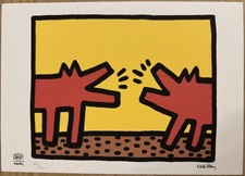 Keith Haring Signed & Numbered Edition Lithograph "Barking Dogs"