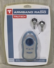 Trutech Portable Armband Digital FM Radio 20 Stations Presets w/ Clip  Earbuds