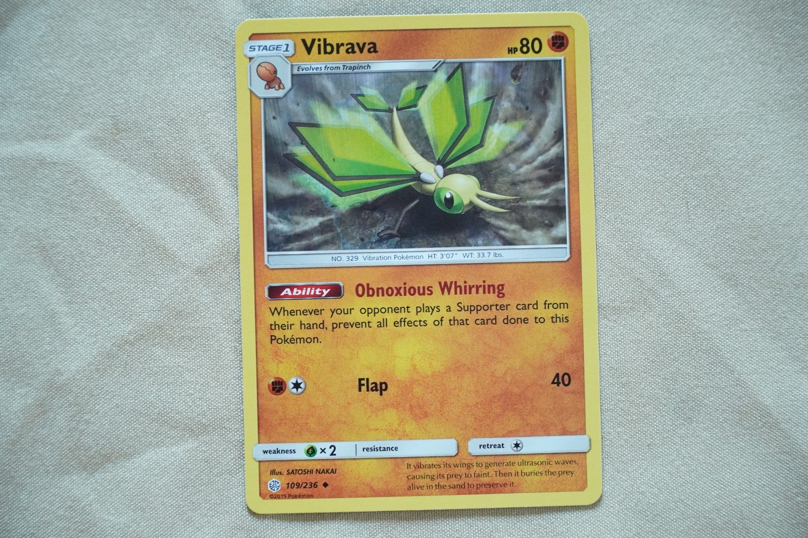 Vibrava Cosmic Eclipse 109/236 Uncommon Pokemon Near Mint
