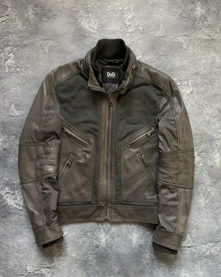 ジャケット・アウター DOLCE&GABBANA leather jacket 00s archive Archive 00s Dolce&Gabbana Zippered Hybrid Moto Leather Jacket Rare