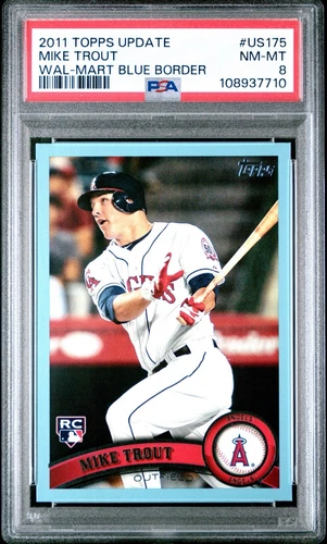 2011 Topps Update Series Walmart Blue US175 Mike Trout Rookie (RC) PSA 8 Angels