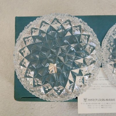 KAGAMI CRYSTAL Bowl 2pcs set 15x5.5cm/5.9x2.16