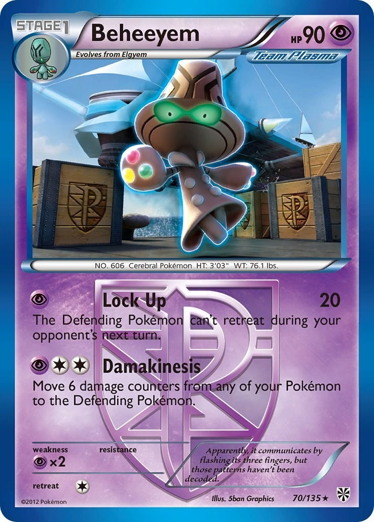 Beheeyem (Team Plasma) (70/135) Rare NM PLS Plasma Storm Pokemon TCG