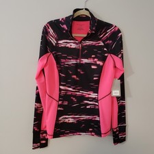 Tek Gear Drytek Womens 1/4 Zip Pullover Jacket Shirt SIZE M Run Gym Thumb Holes