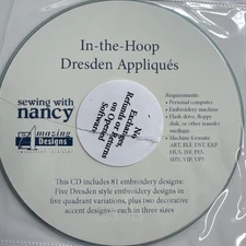 In-the-Hoop Dresden Applique CD Sewing With Nancy 81 Designs