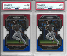 2022 PRIZM C J ABRAMS PSA 10 RED WHITE BLUE PRIZM RC & PSA 9 RC NATIONALS PADRES