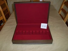 STERLING SILVER PLATE STAINLESS SILVERWARE FLATWARE WOOD STORAGE BOX CHEST CASE
