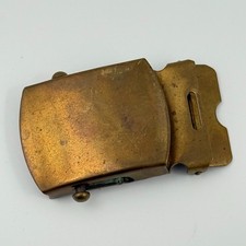 Vtg Solid Brass Military Army Belt Buckle Heavy Duty Made in USA