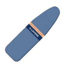 Ironing Board Cover and Pad Extra Thick Heavy Duty Padded 4 Layers, Silver Co...