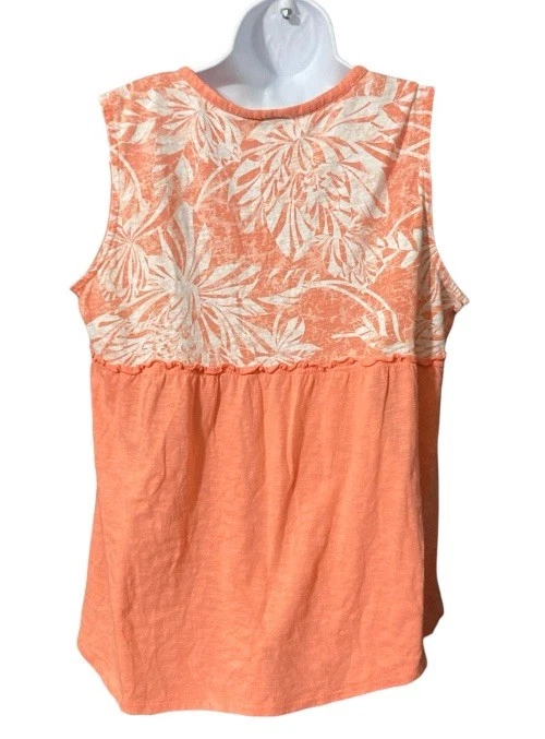 Women Basic Editions Pink Sleeveless Pullover Cotton Top Sz L - Image 3 of 4