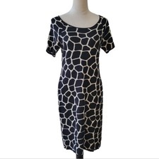 Talbots Giraffe Print Wool Blend Sweater Dress Size Medium