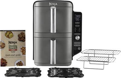 Ninja Heißluftfritteuse Double Stack XL 9,5L 2 Körbe Edelstahl SL400EU