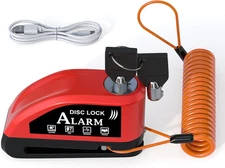 Motorcycle Disc Brake Alarm Lock – Rechargeable Anti-Theft 110dB, Waterproof, 7m