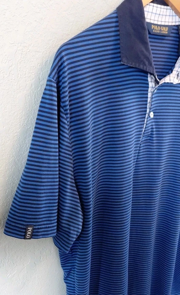 Polo Ralph Lauren Golf Para Hombre Talla XL Azul Rayas Polo Foto 4 de 4