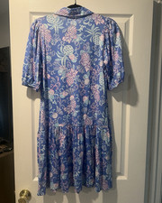 Lilly Pulitzer Shirt Dress Women s M Blue Pin...