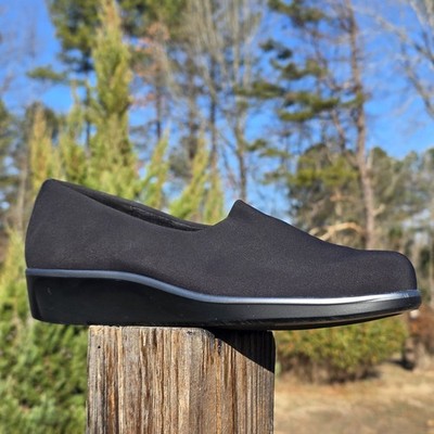 SAS  Bliss Slip On Comfort Wedge Women's Black Size 10 N ( NARROW  )