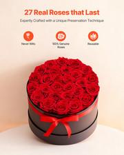 Forever Flowers, 27 Preserved Roses in a Box, Red