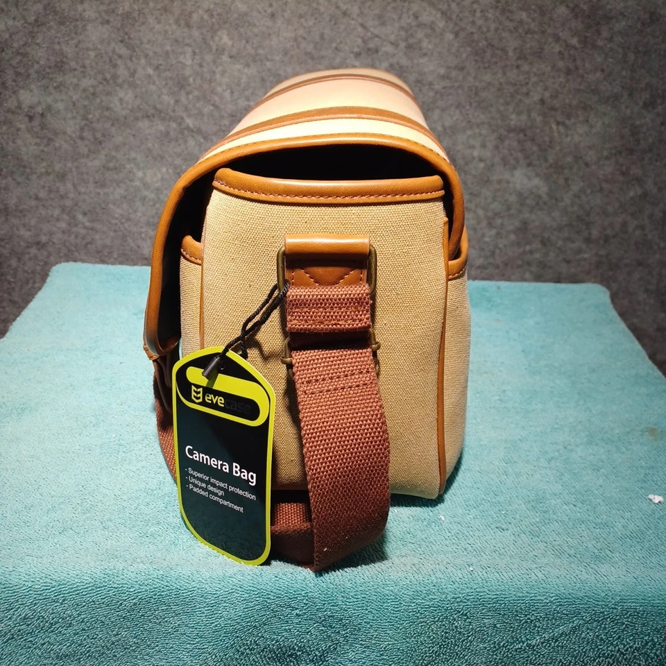 Bolso para cámara Evecase bolso de cinturón de lona tostada o bandolera estuche Eva - GRANDE Foto 3 de 4