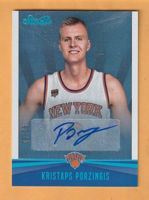 Kristaps Porzingis New York Knicks 2016-17 Studio Signatures Teal #40 /15