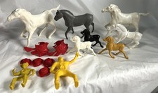 Vintage Marx Toy Lot MPC Marx Toy Lot Damaged Horses Cowboy Western Figures