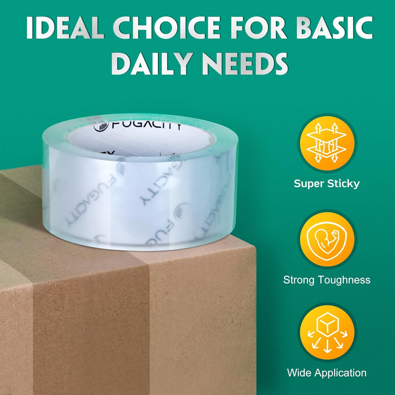 Clear Packing Tape Refills (36 Rolls),Heavy Duty Packaging Tape for Mo