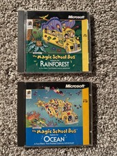 Set of 2 The Magic School Bus Ocean  Rainforest Microsoft PC Games Scholastic  s