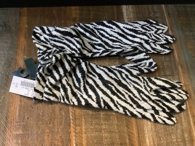 New LAUREN Ralph Lauren Zebra Print acrylic/woo/ rabbit hair Fashion gloves